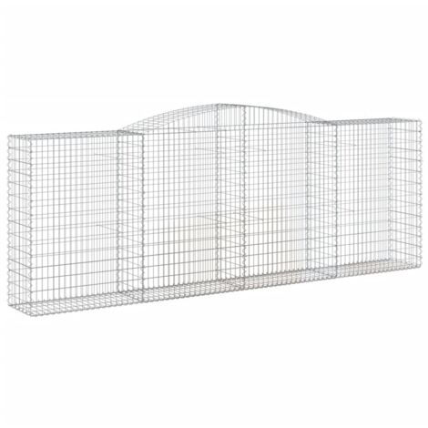 Panier de gabions，Clôture de jardin，Mur en Gabion arqué 400x50x140160 cm Fer galvanisé138645