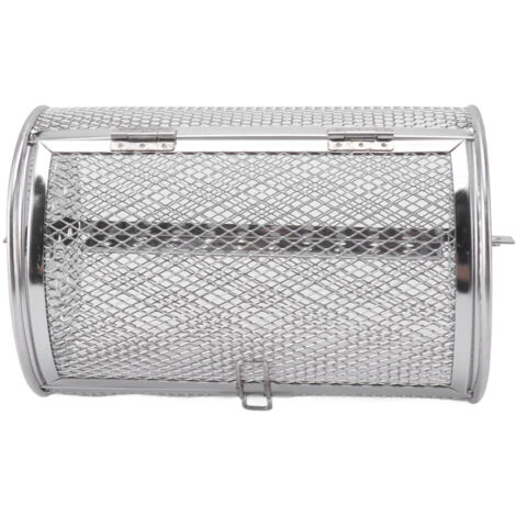 Panier de grillade rotatif en acier inoxydable, cage ronde pour barbecue avec grille pour légumes, noix et arachides