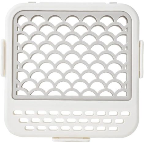 Panier de lave-vaisselle en silicone résistant à la chaleur pour petits composants et accessoires, boîte de rangement compacte blanche avec boucle sécurisée pour éviter la perte ou les dommages