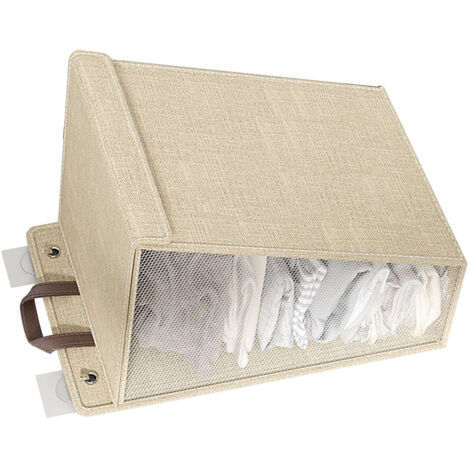 Panier de linge mural extensible et pliable, beige, taille L, 1 pièce, lin, grand capacité, multifonction