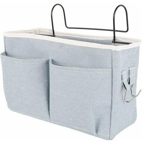 Panier de Lit Chevet Suspendu, Etagère pour Lit Mezzanine Suspendre, Organisateur Etagere Lit en Toile Imperméable, Sac de Rangement Lit Chevet Suspendu pour (bleu ciel) CHAM