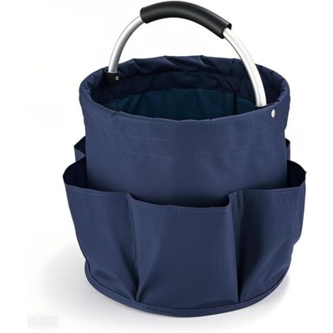 Panier de Nettoyage avec Poignée, Organiseur de Nettoyage Multi-Poches, Sacs Étanches pour Jardinage Organisateur de Produits de Nettoyage Pliable pour Jardin, Salle de Bain, intérieur(Bleu)