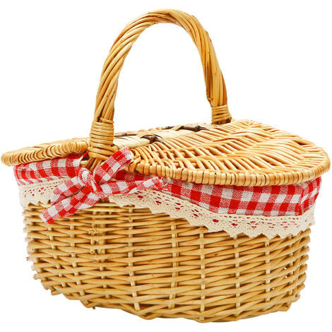 ANCIEN PANIER OSIER champignons cueillette fleurs campagne brocante 40 cm  EUR 35,00 - PicClick FR