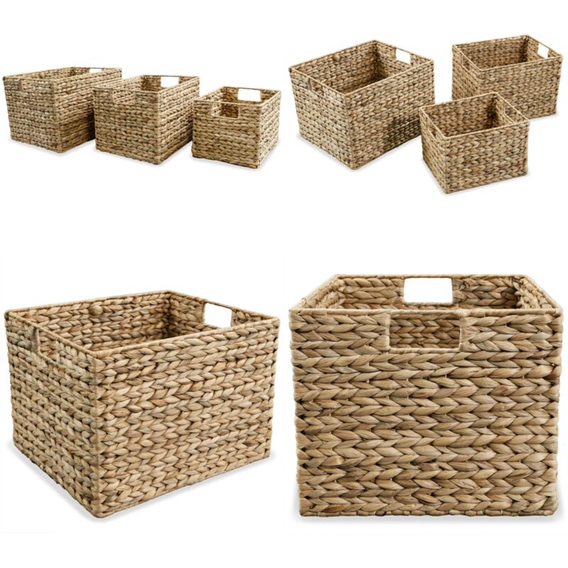 Panier de rangement 3 pcs Jacinthe d'eau - panier de rangement - paniers de rangement - Home & Living - Brun