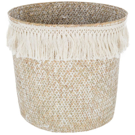 Panier de Rangement à Franges "Seagrass" 26cm Beige