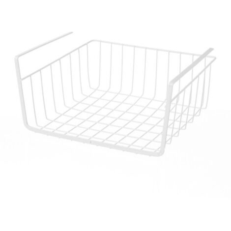 Panier de rangement à suspendre métal blanc - 30x24.5x14.5cm
