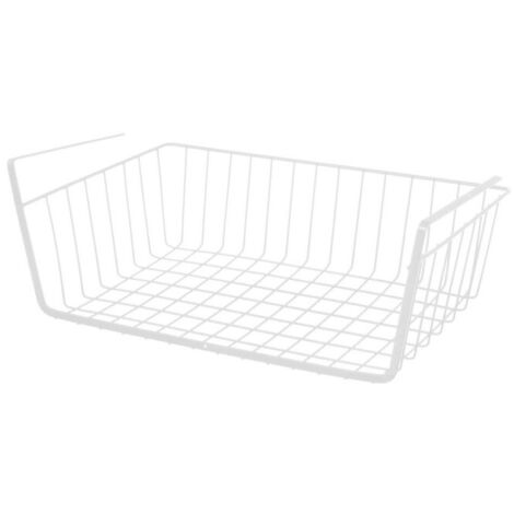 Panier de rangement à suspendre métal blanc - 40x24.5x14.5cm