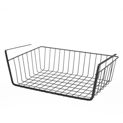 Panier de rangement à suspendre métal noir - 40x24.5x14.5cm