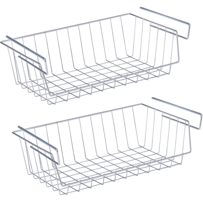 Panier Wenko 2 pièces 44 x 27 cm chromé rangement cuisine panier suspendu métal pour organisation cuisine support de rangement élégant panier de
