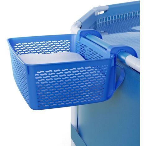 Panier de rangement, accessoires de piscine, cadre métallique pour piscine, bleu, porte-gobelet de piscine-1