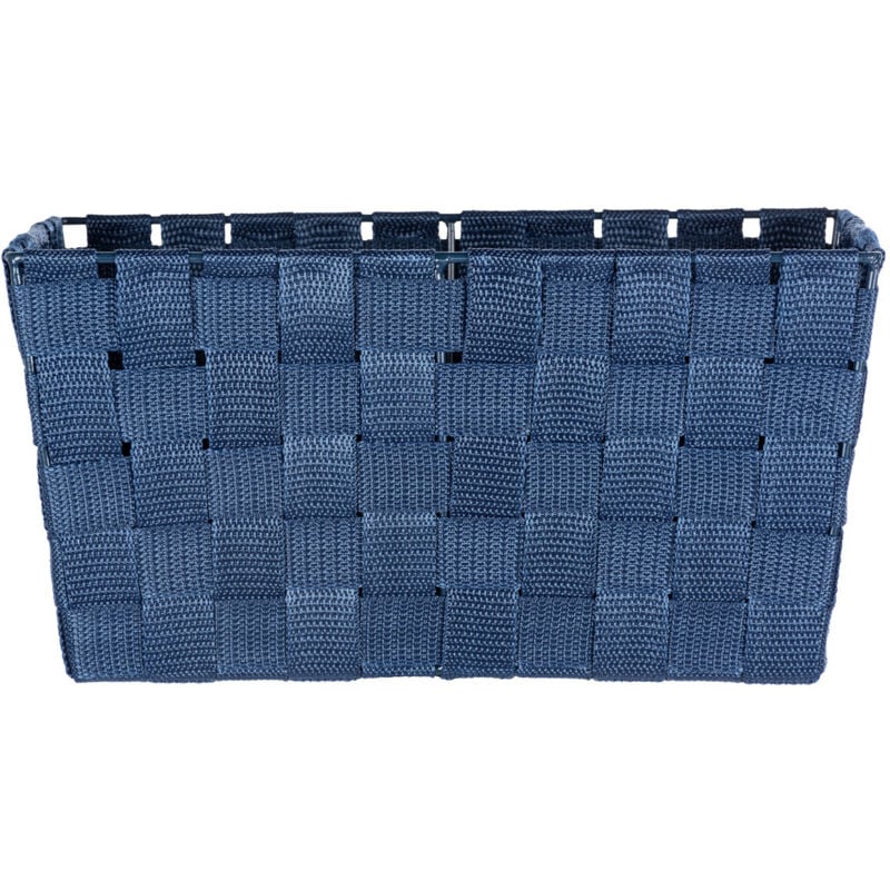 Panier salle de bain avec poignée Adria S, petite boite de rangement salle de bain, Lot de 2, Polypropylène, 30x20x15 cm, bleu foncé - Wenko