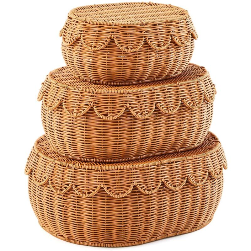 Panier de Rangement Artisanal - Parfait pour Pique-niques, Décoration de Table et Salon