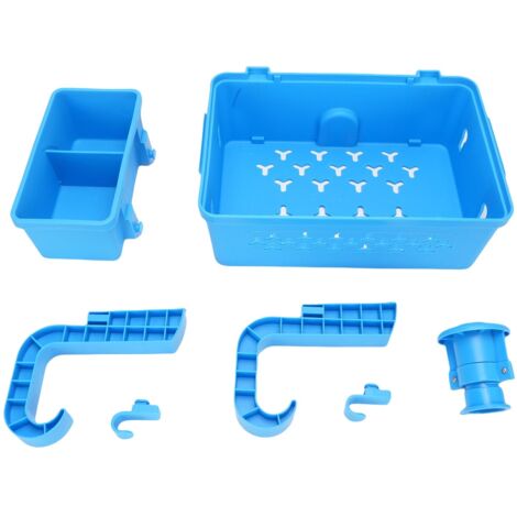 Panier de rangement au bord de la piscine avec porte-gobelets, étanche, accessoires de piscine hors sol, grande capacité, bleu