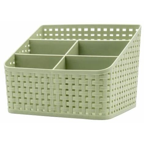 Panier de Rangement, Boîte de Rangement en Plastique, Boîte de Rangement pour Bureau, Chambre à Coucher, Comptoir, Cuisine-Vert