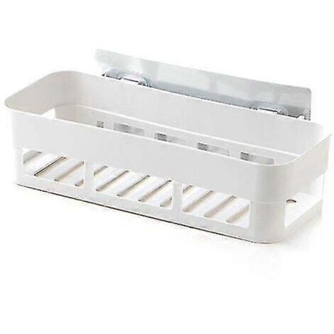 panier de rangement cosmétique autocollant pour salle de bain, fournitures en plastique pour évier de cuisine