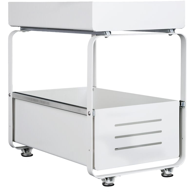 Haloyo - Panier de Rangement Coulissant à 2 Niveaux, Tiroir Organisateur, Porte-épices, Panier Coulissant sous Evier, Etagère de Rangement pour