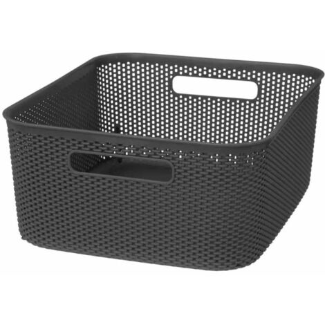Panier de Rangement "Crochet" 14cm Gris Anthracite