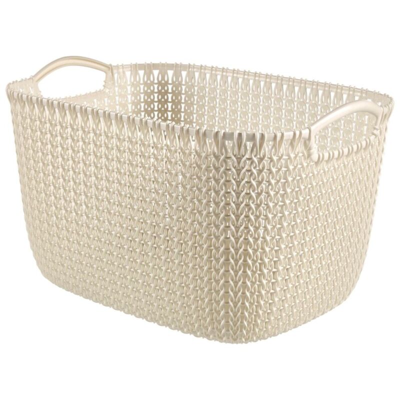Panier de rangement Curver aspect tricot 19 l Blanc