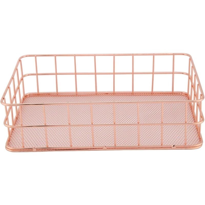 Fei Yu - Panier de rangement en fer or rose (L-rectangulaire)
