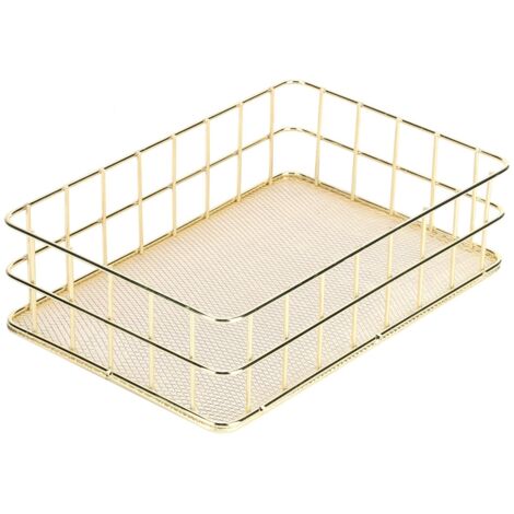 Panier de Rangement en Fil Métallique Multifonction Grand Format pour Bureau et Maison