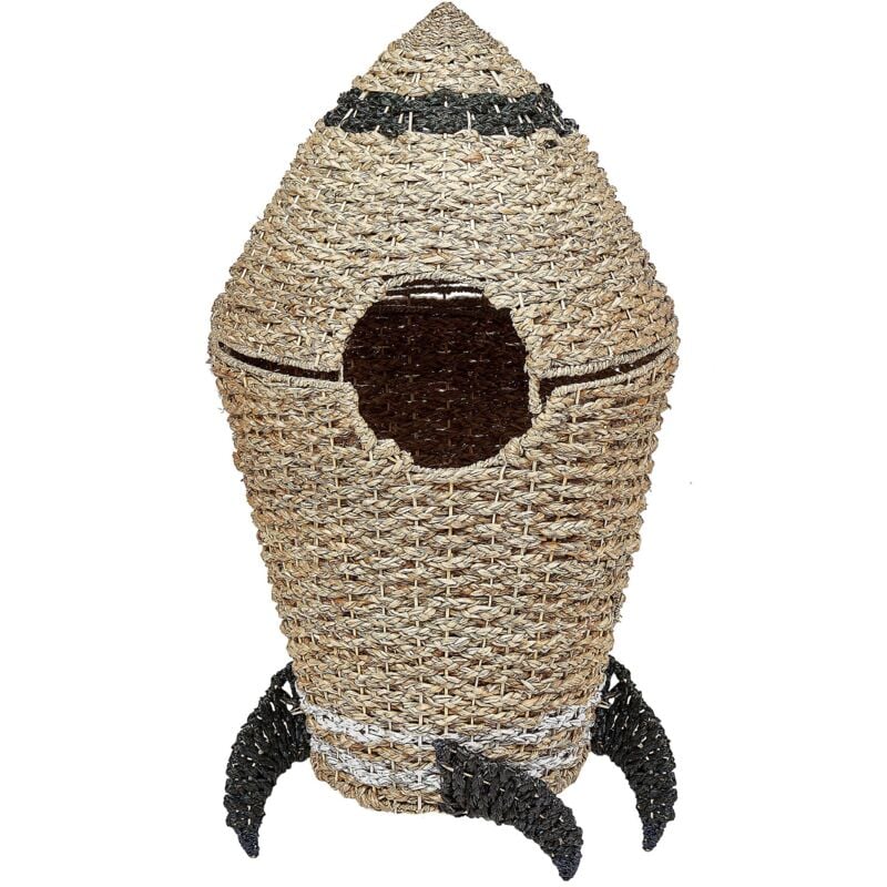 Panier de Rangement en Herbier Marin Ton Naturel 50 cm en Forme de Fusée pour Chambre d'Enfant Paarl