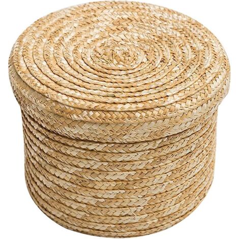 Panier de rangement en jonc de mer, panier à fleurs tressé, panier à linge en osier, boîte de rangement tressée à la main