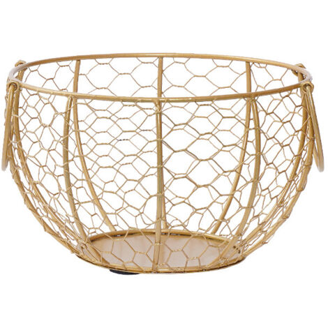 Panier de rangement en métal pour œufs de cuisine（or）
