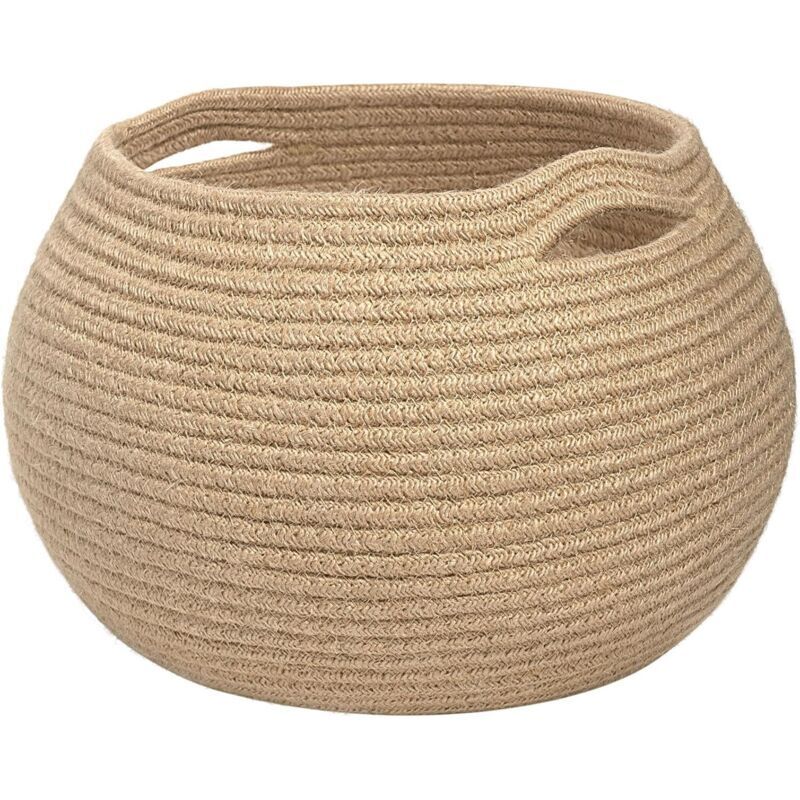 Panier de rangement en osier pour salon, petit panier rond tressé pour jouets, serviettes, chambre, décoration coin enfant, panier plante
