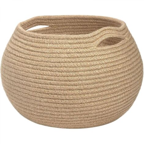Panier de rangement en osier pour salon, petit panier rond tressé pour jouets, serviettes, chambre, décoration coin enfant, panier plante d'intérieur, jute,