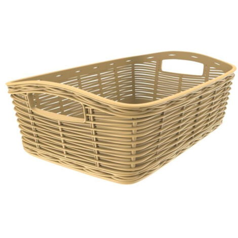 Panier de rangement en plastique - Beige - L 38 x l 29 cm - Livraison gratuite