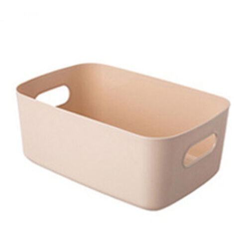 Panier de rangement en plastique blanc (couleur abricot) de 19 x 13,5 x 7,5 cm