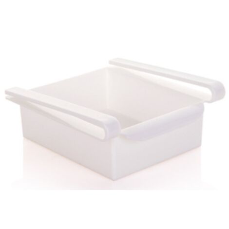 Panier de rangement en plastique pour réfrigérateur, boîte de rangement pour aliments et boissons, fournitures de cuisine créatives(blanc)