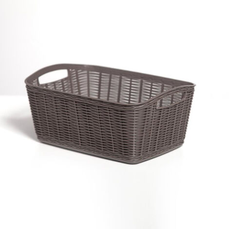 Panier de rangement en plastique - Taupe - L 38 x l 29 cm - Livraison gratuite