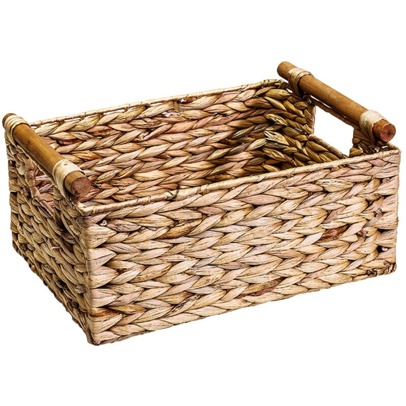 Panier de rangement en rotin Panier de rangement tissé en rotin Support pour articles divers de bureau Panier pour fournitures ménagères