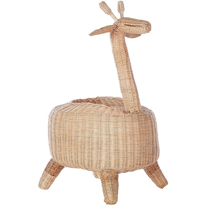 Panier de Rangement en Rotin Ton Clair 33 x 35 cm en Forme de Girafe pour Chambre d'Enfant Hainan