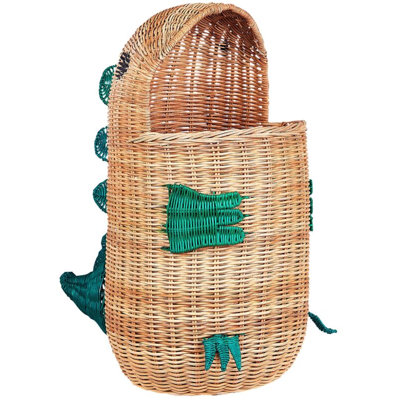 Panier de Rangement en Rotin Ton Naturel 48 cm en Forme de Dinosaure pour Chambre d'Enfant Cradock