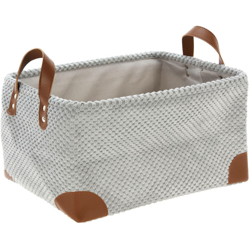 Home Styling - Panier de rangement en velours côtelé avec poignées, 36 x 26 x 19 cm