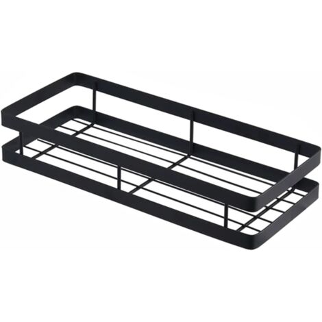 Panier de rangement épais, étagère de cuisine, étagère de salle de bain, noir (30 cm)