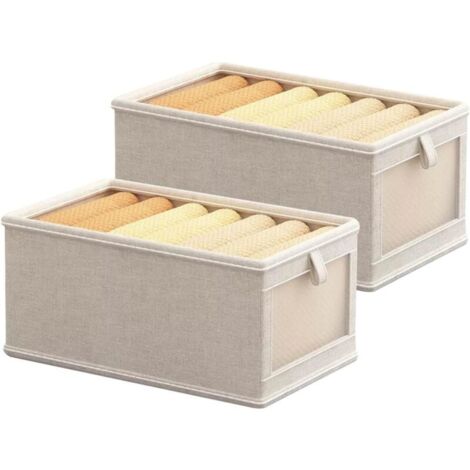 Panier De Rangement For Vêtements, Boîte De Rangement For Vêtements En Tissu, Organisateur De Pantalons Ménagers, Pliable, 2 Pièces 4527.518cm