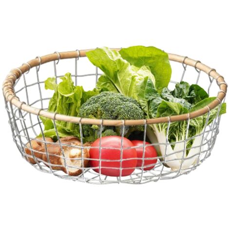 Panier de rangement imitation rotin, design original, structure oscillante, panier à fruits, fruits, légumes et friandises, intérieur salon
