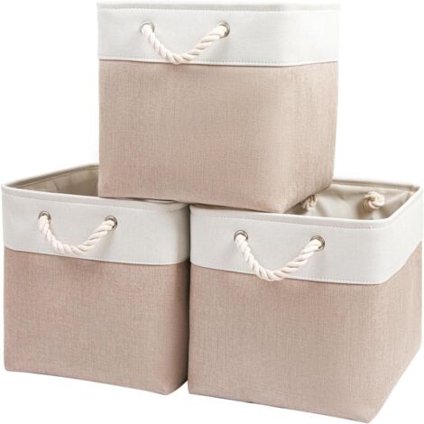 Panier de Rangement - Lot de 3 - Tissu et Métal - Pliable - Pour Étagère Kallax - 33x38x33cm