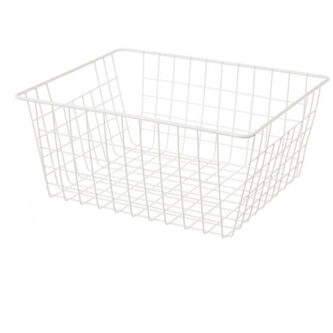 Panier de rangement métal blanc - 28x21.5x11.5cm