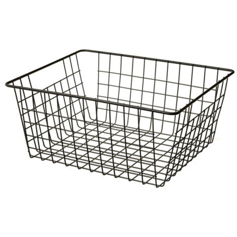 Panier de rangement métal noir - 28x21.5x11.5cm