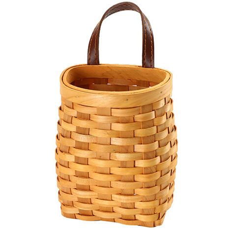 Panier de rangement multifonction bois naturel - Lot de 2 - Modèles petits et grands (30x24x8.5 cm & 15.5x12.5x9.5 cm)