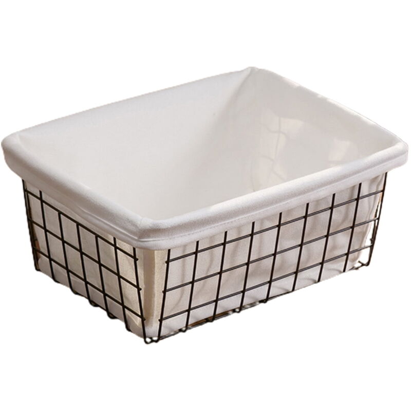 Panier de rangement multifonctionnel de grande capacité en fer forgé de style japonais pour bureau et articles divers pour chambre à coucher