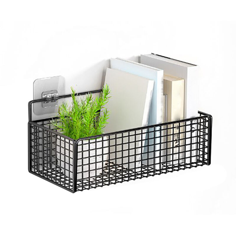 Panier de Rangement Mural Noir Multifonction Gain de Place pour Cuisine et Chambre