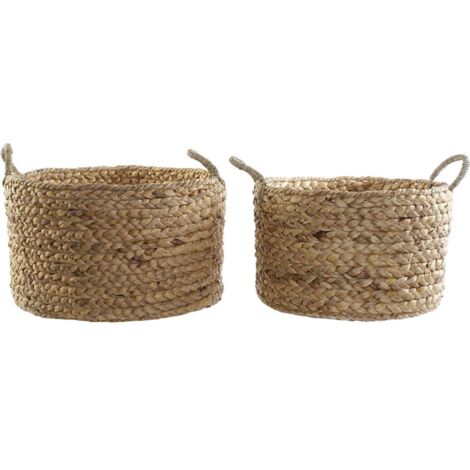 Panier de rangement naturel en roseau fait main couleur marron - marron naturel tressé
