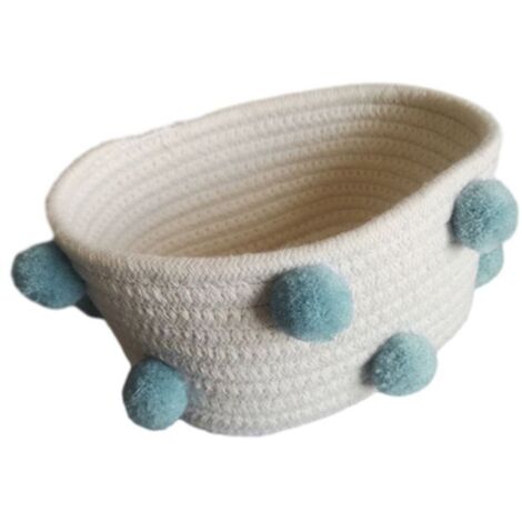 Panier de rangement OKUMGGYJ en corde de coton tricoté - Beige - Intérieur - Style contemporain