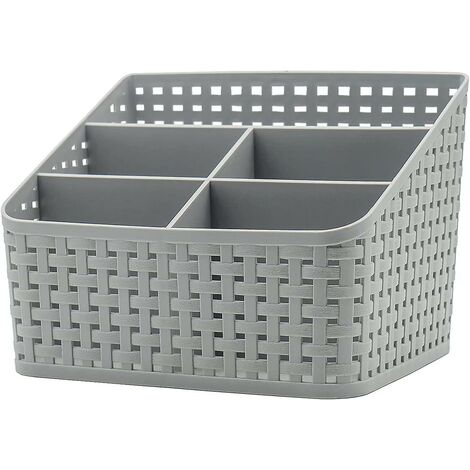 Panier De Rangement, Organisateur De Boîte Cosmétique, Boîte De Rangement En Plastique Bureau 5 Grille Sous-Grille Mallette De Rangement Multifonction Stockage Pour Bureau Bureau Chambre