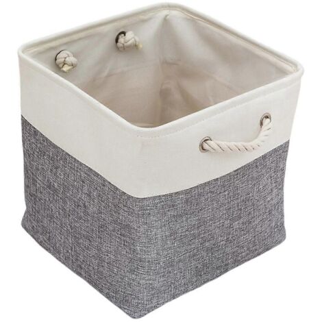 Panier de rangement pliable en lin avec doublure, A--